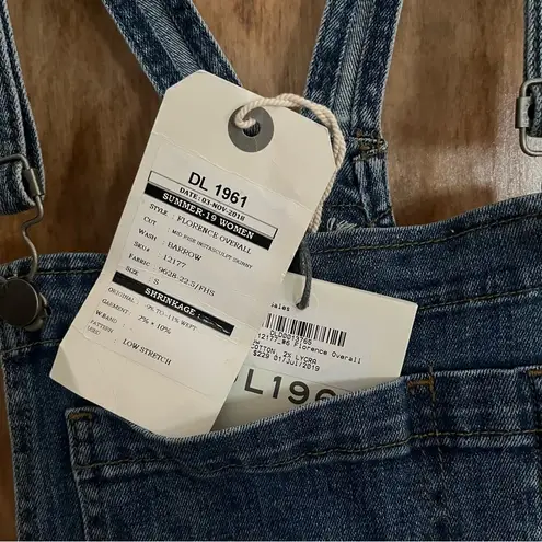 DL1961 NWT Florence Burrow Mid-Rise Skinny Overalls Jeans Size 26