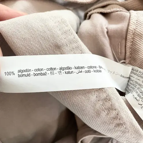 Bershka Denim Overalls Jumpsuit Beige Pink Adjustable Straps Pockets Casual M