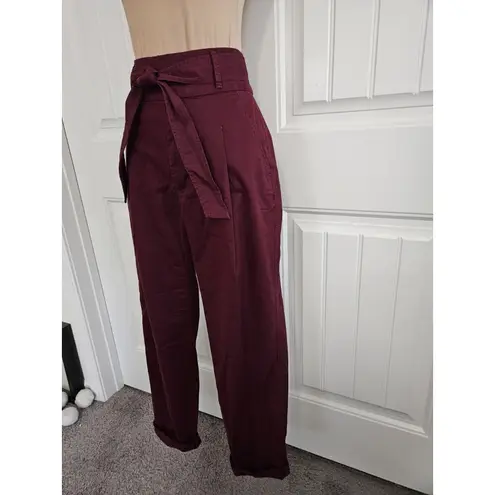 Polo By Ralph Lauren High Rise Retro Burgundy Pants Size 2 NWT Red