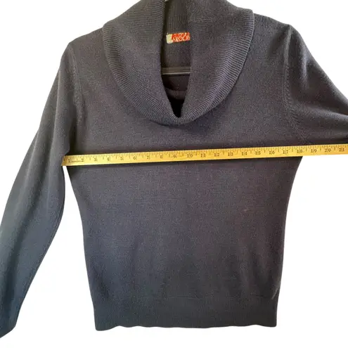 Carol Rose Vtg Navy Cowl Neck Sweater Womens L Minimalist Preppy Knit Pullover