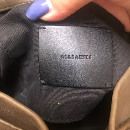 ALL SAINTS CLUB LEATHER BUCKET BAG