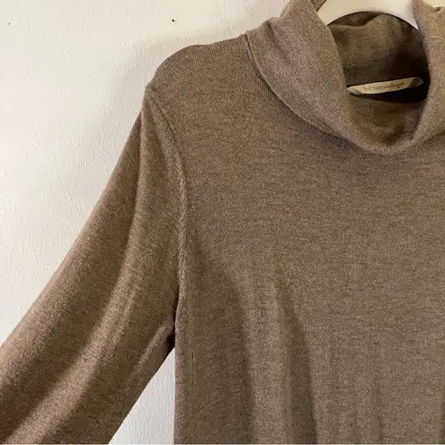 Soft Surroundings Dress Cassandra Tan Turtleneck Sweater Dress Tunic Sz L GUC