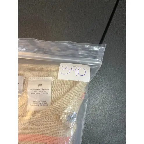 Alfred Dunner Embroidered Sweater Women PM Short Sleeve Crew Neck Floral Grandma Size undefined