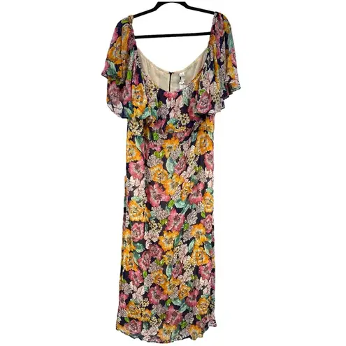 Rachel Pally $325 Women's Blue Sheer Long Eden Floral Maxi Dress Size 3X NWT