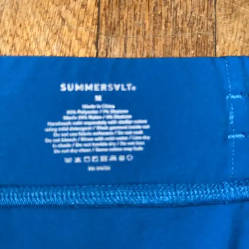 Summersalt Elastic Swim Skirt Blue With Teal Trim Size Med Zippered Pockets