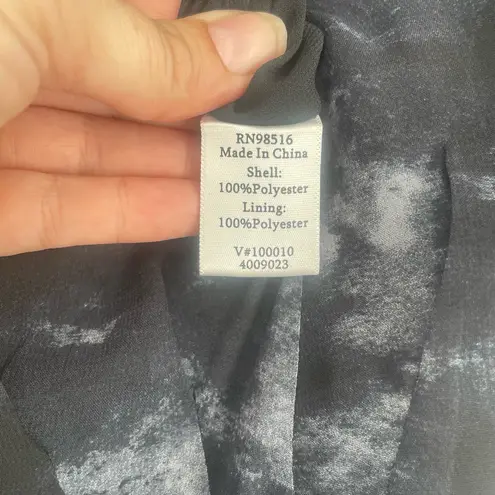 Coldwater Creek Women Grey V-Neck Pleated Classic A-Line Knee Length Dress 6