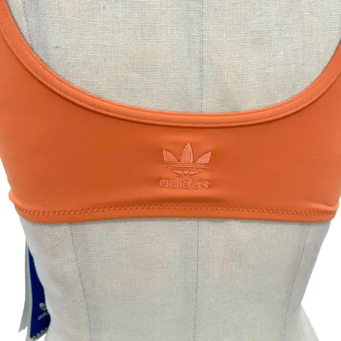 Adidas  Originals Bikini Top Zip Front Hazy Copper Orange Size XS