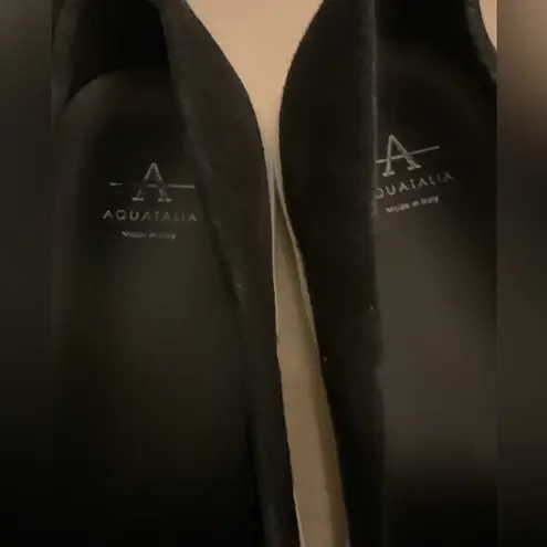 Aquatalia Black Suede women platform olisa sneakers size 7.5