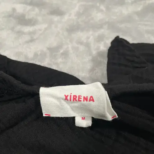 Xirena Skirt Medium Black Gauzy Pull On Lightweight Coastal Minimal Ruched