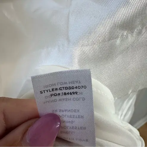 Lulus Bubbly Charm NWT size Medium White Taffeta Tiered Ruffled Mini Dress