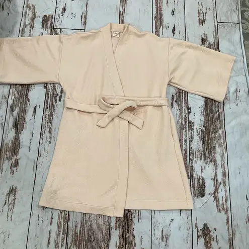 Soma PINKY PEACH TEXTURED WIDE SLEEVED KNEE LENGTH ROBE