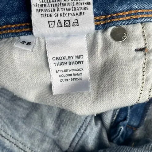 Hudson Jeans Hudson Croxley Mid-Thigh Cuffed Denim Shorts size 26 Blue - Image 8