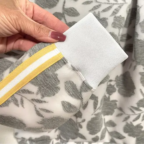 CALIA Burnout Spacer Floral Bomber Jacket S White