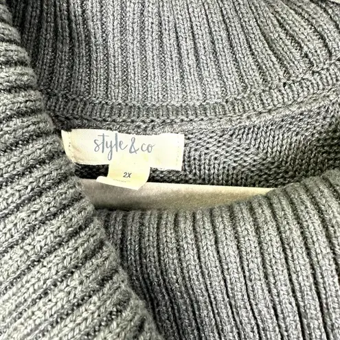 Style & Co Gray Mock Neck Sweater Size 2X
