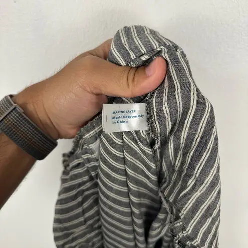 Marine layer Allison Dolphin Hem Striped Elastic Waist Pull On Pants Sz L