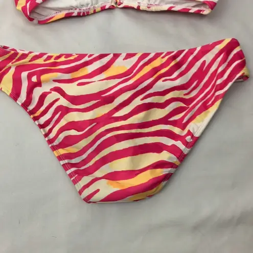 Shade & Shore  Pink and Orange Zebra Striped Bikini set woman’s size medium 8-10 - Image 7