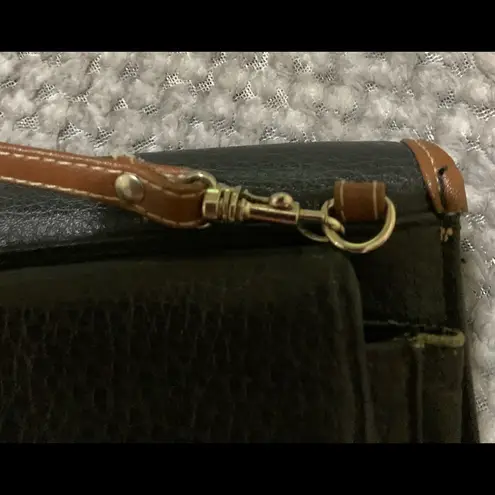 Black crossbody bag with removable/adjustable brown strap GUC