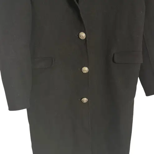 Rabanne Black Three Button Wool Long Sleeve Longline Winter Coat Size 4
