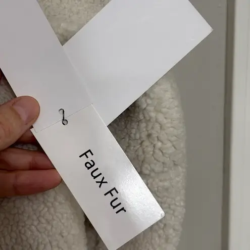 FOR THE REPUBLIC NWT Faux Fur Sherpa Ivory Half Zip Pullover - Size M