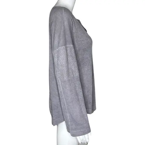 VICI  Shirt Women‎ Small Gray Multi Pattern Geometric Waffle Knit Thermal Neutral