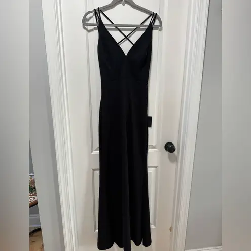 Lulus  All this Allure NWT‎ size Large Black Strappy Backless Mermaid Maxi Dress thumbnail 3