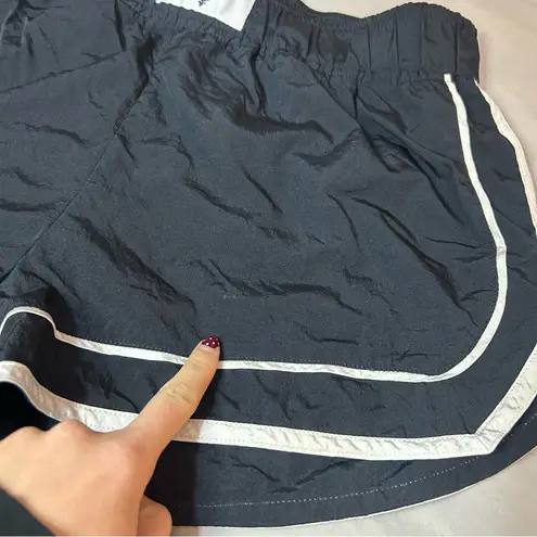 FP Movement Varsity Blues Shorts in black with white trim, Medium, Double Layer