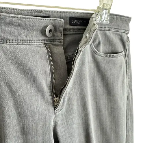 J. Jill Denim Authentic Fit Gray Slim Ankle Cotton Blend Mid Rise Jeans Size 6