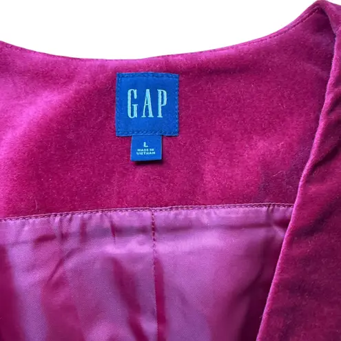 Gap Vintage  Velvet Vest Womens L Red Maroon Button Down Sleeveless Top - Image 3