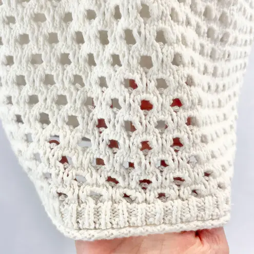 New Madewell Open Stitch Crop Sweater Vest Style NL192 Bright Ivory Size XXL White