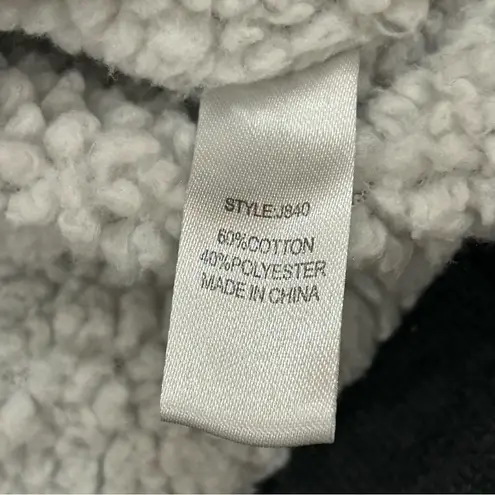 Reflex Life Is Out There Love Dark Gray Full Zip Up Sherpa Sweatshirt Womens M Size M