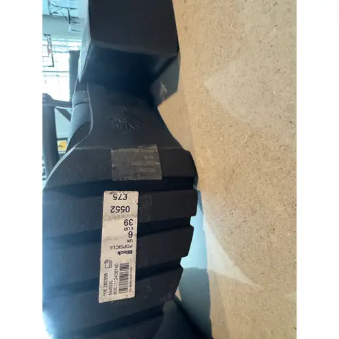 River Island Black Knit Sock Chunky Heel Knee High Boots Womens Size 6 EUR 39