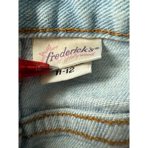 Frederick's of Hollywood RARE VTG Light Wash Denim Jeans Y2K Love Hearts 11/12