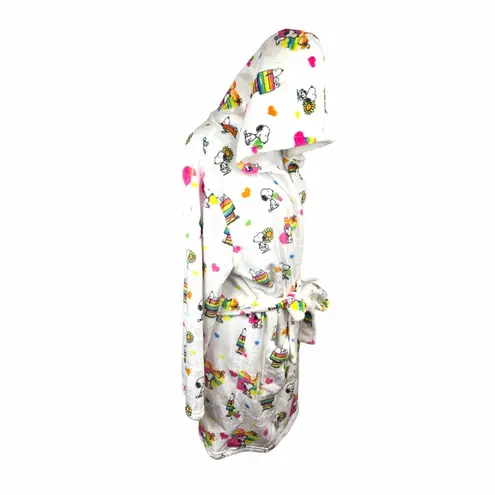 Peanuts Snoopy and Woodstock Rainbow Robe, White Size M