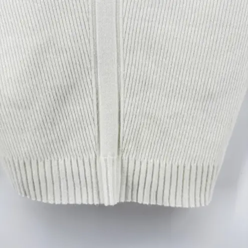 Vila Milano Women's Cream Ribbed Knit Button Back Long Sleeve Sweater Small