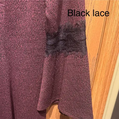 Elle Marooon Bell Sleeve Sweater Dress