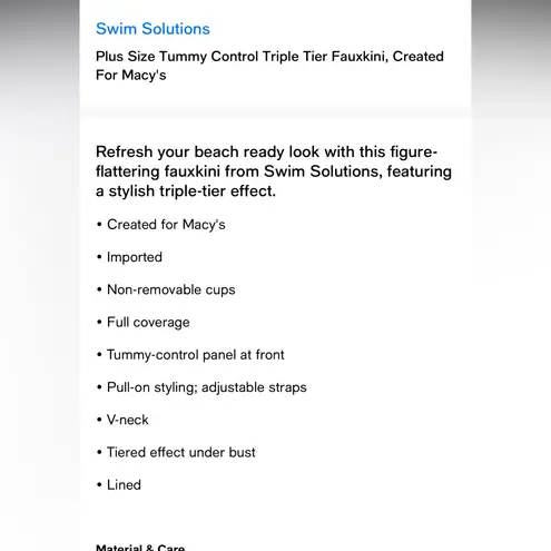 SWIM SOLUTUIONS NWT $102 Tiered Ruffle faukini one piece swimsuit 10 M Black Size M