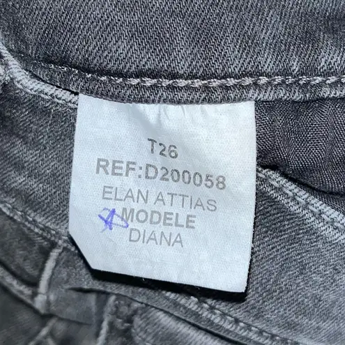 Elan Smoky Black High Rise Straight Leg Button Fly Denim Jeans 26 NWOT