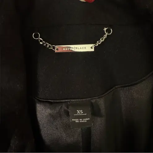 White House | Black Market  Wool Peacoat Winter Dress Coat with Leather Trim XS