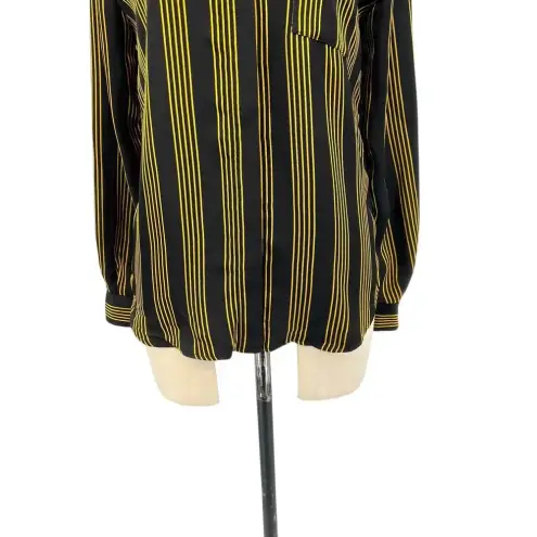 & Other Stories & Other Stories Blouse Top Shirt Button Down Pinstripe Black Gold‎ Size US 2