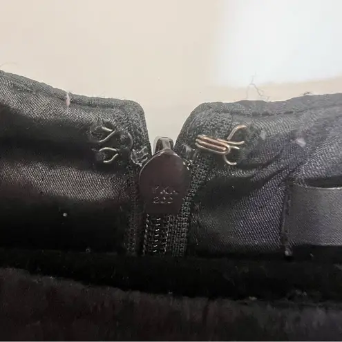 Tahari cap sleeve textured black dress with back slit size 14