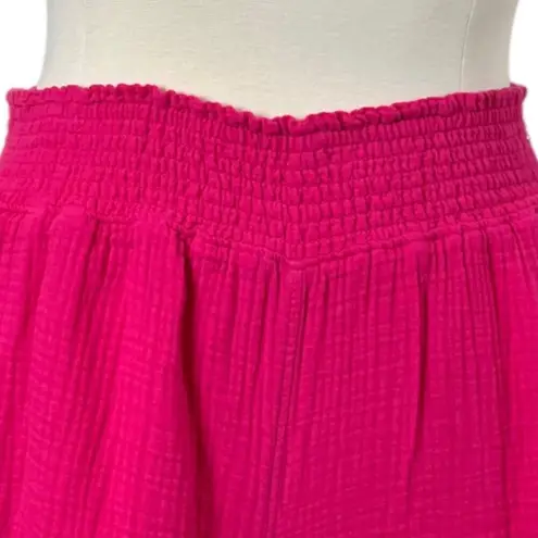 Three Dots Short Set Double Gauze Cotton 4” Inseam V Neck Hot Pink Women’s XXL