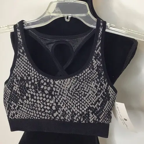 Spiritual Gangster  Snake print black/gray Sports Bra size XS/S. NWT