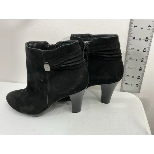 Anne Klein Womans Ann Klein Ashlingg Ankle Boots 5 M Black Side Zip Stacked Heel