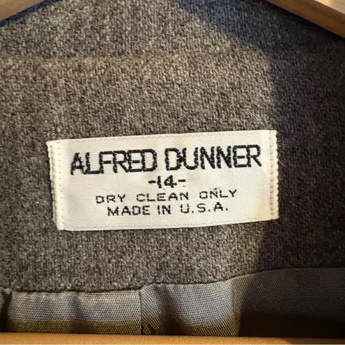 Alfred Dunner Wool Gray Blazer Jacket Career Business Professional Size 14 Work