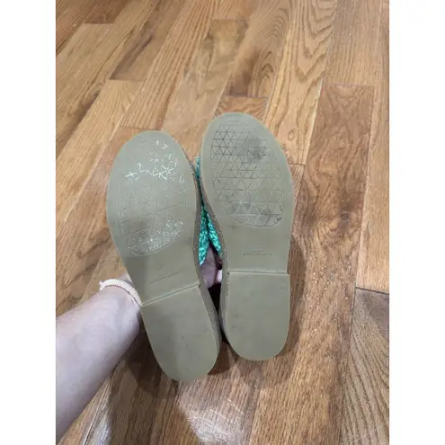 Kurt Geiger Kelly Green Crochet Slides EU 38 US 7.5 Cork Excellent Condition!