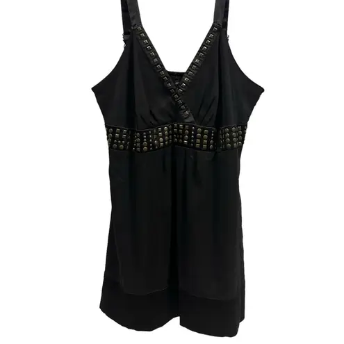 Alfani  Black Studded Empire Waist Sleeveless Adjustable Strap Top Women’s 14