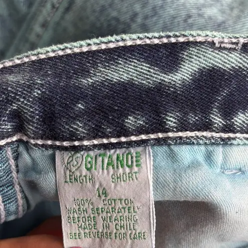 Gitano Vintage Women's 14 Short Blue Teal Denim Jeans High Rise Straight
