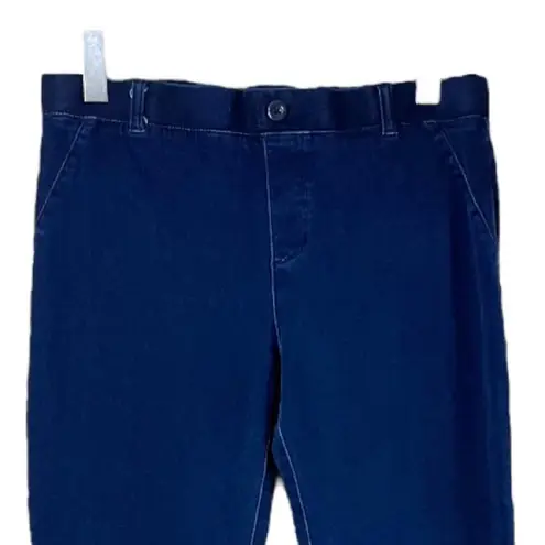 Betabrand Women’s Jeans Yoga Mid Rise Slim Straight Fit Dark Wash Size Large