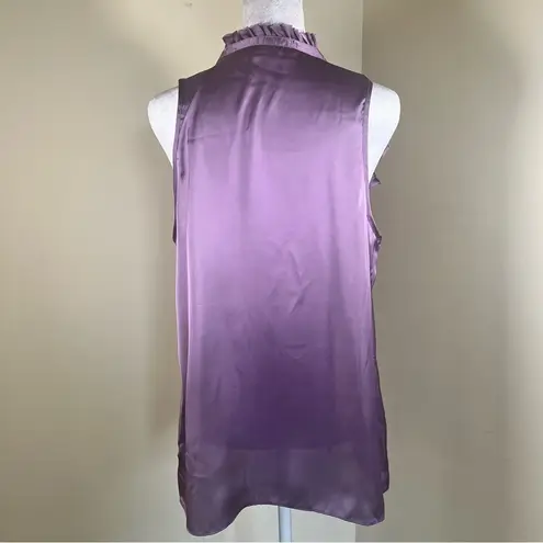 Violet+Claire Purple V-Neck Ruffle Sleeveless Blouse Tank Top - Size Medium