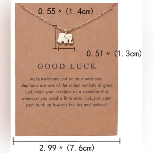 Good Luck Elephant Indie Boho Gold Charm Necklace